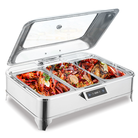 kaiyun开云长方形豪华感应自助餐炉 一体电热304不锈钢早餐布菲炉